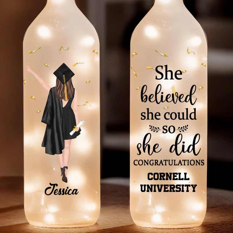 The Future Is Bright, Just Like You - Family Personalized Custom Bottle Lamp - Graduation Gift For Family Members, Siblings, Brothers, Sisters