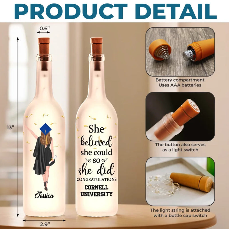 The Future Is Bright, Just Like You - Family Personalized Custom Bottle Lamp - Graduation Gift For Family Members, Siblings, Brothers, Sisters