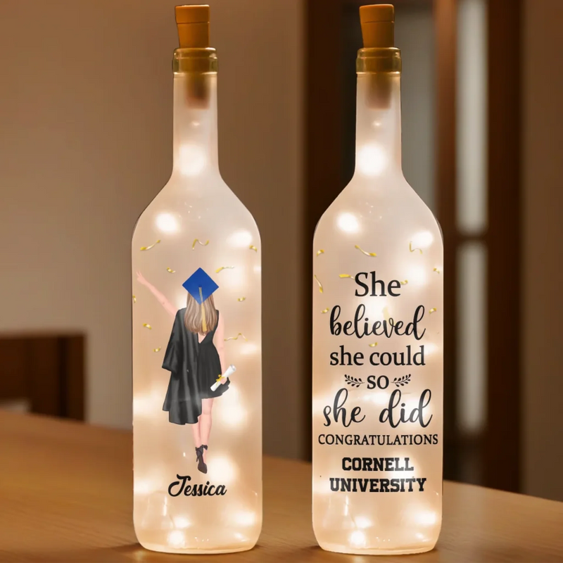 The Future Is Bright, Just Like You - Family Personalized Custom Bottle Lamp - Graduation Gift For Family Members, Siblings, Brothers, Sisters