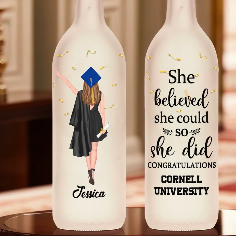 The Future Is Bright, Just Like You - Family Personalized Custom Bottle Lamp - Graduation Gift For Family Members, Siblings, Brothers, Sisters
