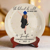 She Believed, She Achieved - Family Personalized Custom Ceramic Plate - Graduation Gift For Family Members, Siblings, Brothers, Sisters