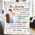 Snuggled In Mommy’s Love - Family Personalized Custom Blanket - Mother's Day, Baby Shower Gift, Gift For First Mom
