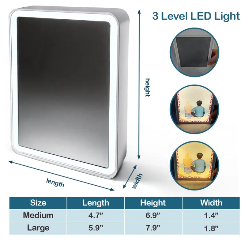 Custom Photo I Am Confident, Capable, And Strong - Family Personalized Custom LED Mirror Frame Lamp - Gift For Yourself, Best Friends, Siblings, Family Members