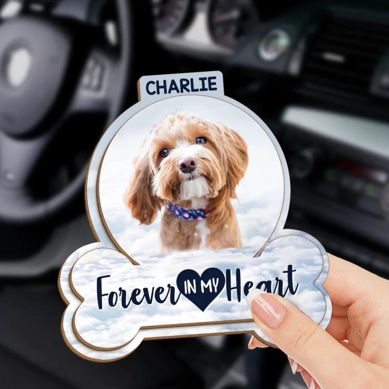 Custom Photo I Will Carry You With Me - Memorial Personalized Custom Car Visor Clip - Sympathy Gift For Pet Owners, Pet Lovers