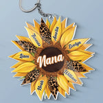 Family Blooms, Heart Glows - Family Personalized Custom Shaped Acrylic Keychain - Mother's Day, Gift For Family