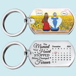 The Moment Your Heart Stopped, Mine Changed Forever - Memorial Personalized Custom Keychain - Sympathy Gift For Family Members
