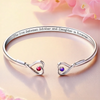 The Love Between Mother And Daughter Is Forever - Family Personalized Custom Engraved Infinity Heart Bangle With Birthstones - Mother's Day, Gift For Mom, Daughter