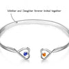 The Love Between Mother And Daughter Is Forever - Family Personalized Custom Engraved Infinity Heart Bangle With Birthstones - Mother's Day, Gift For Mom, Daughter