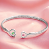 Love Engraved, Forever Treasured - Family Personalized Custom Engraved Infinity Heart Bangle With Birthstones - Mother's Day, Gift For Mom, Daughter