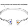 Forever Bonded, Treasured Always - Family Personalized Custom Engraved Infinity Heart Bangle With Birthstones - Mother's Day, Gift For Mom, Daughter