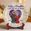 A Mother’s Love Knows No End - Family Personalized Custom Ceramic Plate - Mother's Day, Gift For Mom, Daughter