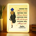 A New Chapter Begins - Family Personalized Custom LED Mirror Frame Lamp - Graduation Gift For Daughter, Sisters, Granddaughter