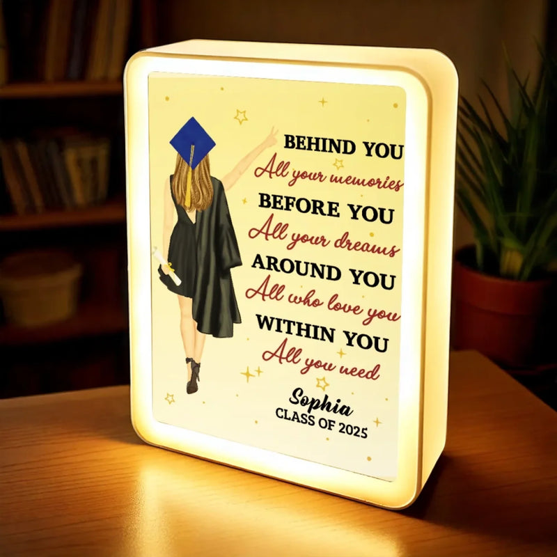 A New Chapter Begins - Family Personalized Custom LED Mirror Frame Lamp - Graduation Gift For Daughter, Sisters, Granddaughter