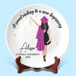 Your Journey Has Just Begun - Family Personalized Custom Ceramic Plate - Graduation Gift For Family Members, Siblings, Brothers, Sisters