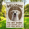 Les amis à fourrure sont les meilleurs hôtes ! Drapeau personnalisé pour chien ! Cadeau pour propriétaires et amoureux des animaux.