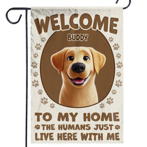 Les amis à fourrure sont les meilleurs hôtes ! Drapeau personnalisé pour chien ! Cadeau pour propriétaires et amoureux des animaux.