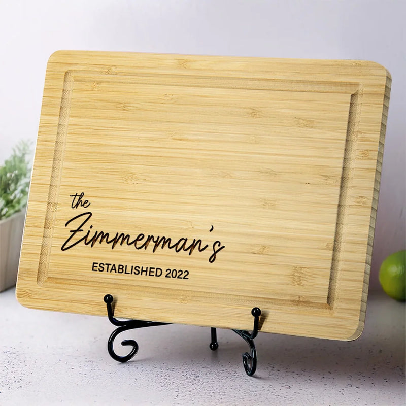 Love Built This Home - Couple Personalized Custom Engraved Wooden Cutting Board - Gift For Husband Wife, Anniversary