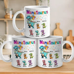 Nanasaurus & Her Little Dinos - Family Personalized Custom Mug - Mother's Day, Gift For Family