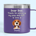 Feed Me, Walk Me, Love Me - Dog & Cat Personalized Custom 14oz Stainless Steel Tumbler With Handle - Gift For Pet Owners, Pet Lovers