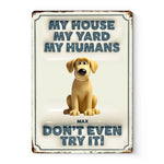 Furry Guardians On Duty - Dog Personalized Custom Home Decor Metal Sign - House Warming Gift For Pet Owners, Pet Lovers
