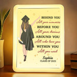 A New Chapter Begins - Family Personalized Custom LED Mirror Frame Lamp - Graduation Gift For Daughter, Sisters, Granddaughter