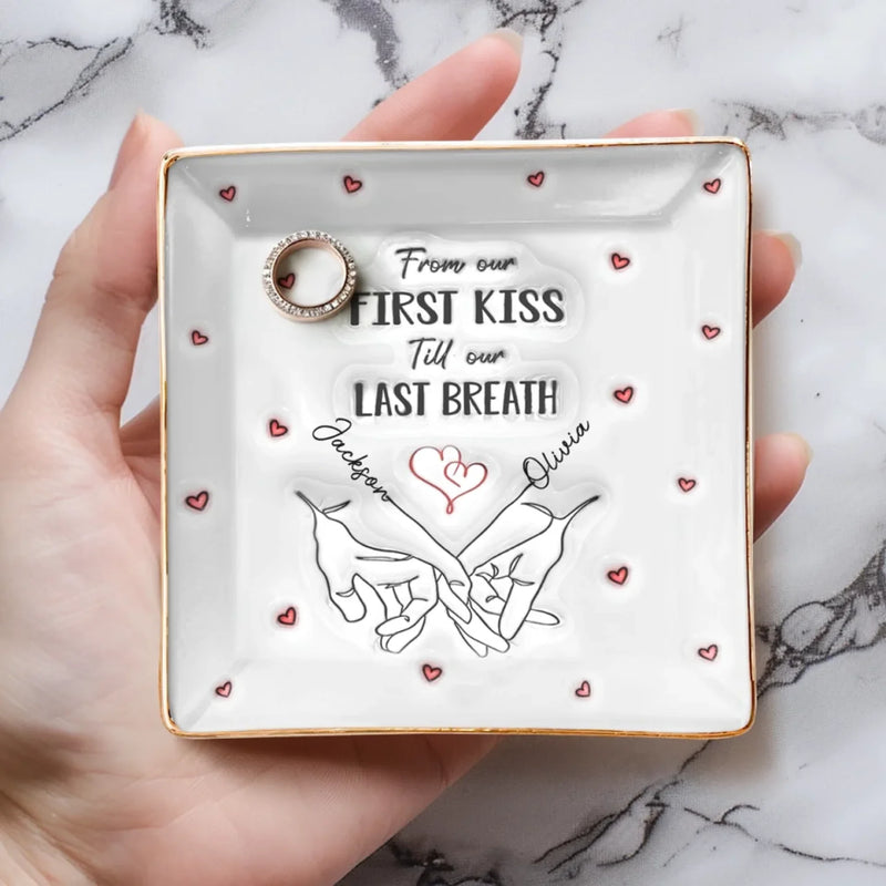 Love That Lasts A Lifetime - Couple Personalized Custom 3D Inflated Effect Printed Full-Print Jewelry Dish - Gift For Husband Wife, Anniversary