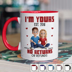Love Locked, No Escape Route - Couple Personalized Custom Accent Mug - Gift For Couple, Anniversary