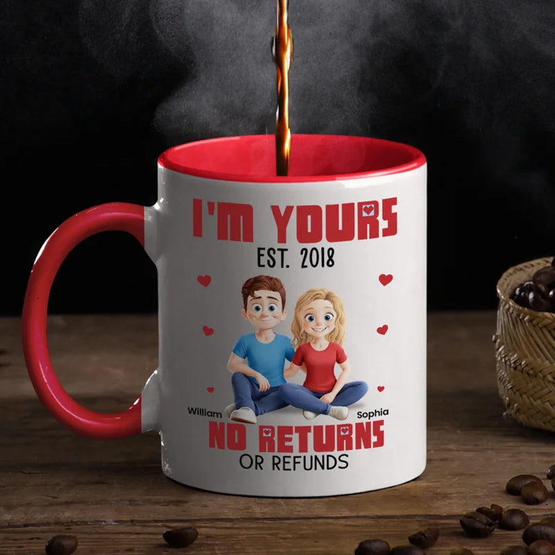 Love Locked, No Escape Route - Couple Personalized Custom Accent Mug - Gift For Couple, Anniversary