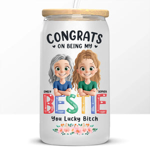 Une sœur fait briller la vie ! Tasse en verre personnalisée, tasse à café glacé, cadeau pour les meilleures amies, les meilleures amies et les sœurs.