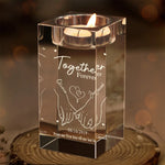 From Our First Kiss Till Our Last Breath - Couple Personalized Custom 3D Crystal Photo Laser Engraved, Crystal Candle Holder - Gift For Couple