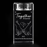 From Our First Kiss Till Our Last Breath - Couple Personalized Custom 3D Crystal Photo Laser Engraved, Crystal Candle Holder - Gift For Couple