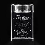 From Our First Kiss Till Our Last Breath - Couple Personalized Custom 3D Crystal Photo Laser Engraved, Crystal Candle Holder - Gift For Couple
