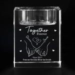 From Our First Kiss Till Our Last Breath - Couple Personalized Custom 3D Crystal Photo Laser Engraved, Crystal Candle Holder - Gift For Couple