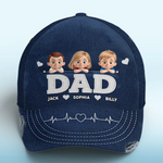 My Hero, My Heartbeat - Family Personalized Custom Hat, All Over Print Classic Cap - Father's Day, Gift For Dad, Grandpa