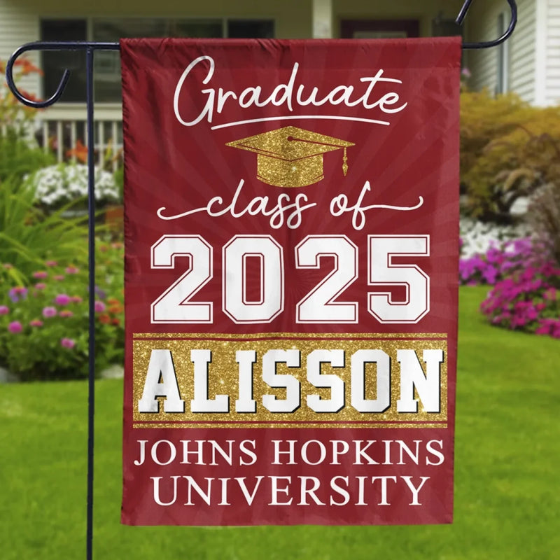 New Beginnings, Endless Possibilities - Family Personalized Custom Flag - Graduation Gift For Family