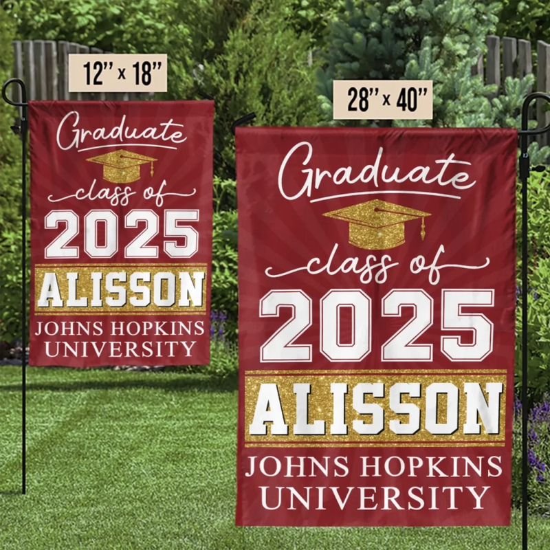 New Beginnings, Endless Possibilities - Family Personalized Custom Flag - Graduation Gift For Family