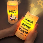 Laughing Together, Always Together - Bestie Personalized Custom LED Projection Flameless Candle - Gift For Best Friends, BFF, Sisters