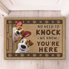 Nous pouvons sentir votre arrivée - Tapis décoratif personnalisé pour chien - Cadeau de pendaison de crémaillère pour les propriétaires et les amoureux des animaux