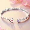 Besties For Life - Bestie Personalized Custom Engraved Infinity Heart Bangle With Birthstones - Gift For Best Friends, BFF, Sisters