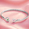 Besties For Life - Bestie Personalized Custom Engraved Infinity Heart Bangle With Birthstones - Gift For Best Friends, BFF, Sisters