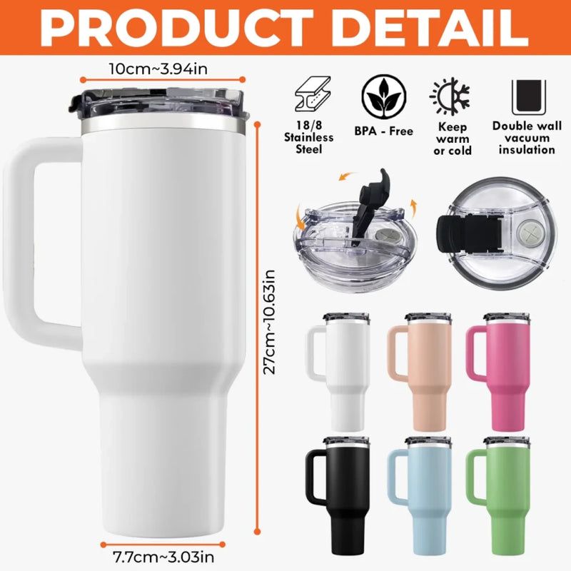 A Happy Pup Makes A Happy Mom - Dog Personalized Custom Engraved 40oz Tumbler With Handle - Gift For Pet Owners, Pet Lovers