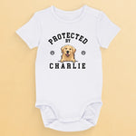 Custom Baby Onesie - Personalized Baby Shower, Gender Reveal Gifts For New Moms, New Dads, Dog Lovers - Guarded By My Dog