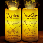 Our Love, Forever And Always - Couple Personalized Custom LED Projection Flameless Candle - Gift For Husband Wife, Anniversary