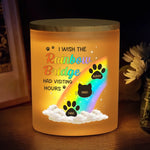 I Wish The Rainbow Bridge Had Visiting Hours - Memorial Personalized Custom Printed Glass Jar With LED Candle - Sympathy Gift For Dog Lovers, Cat Lovers