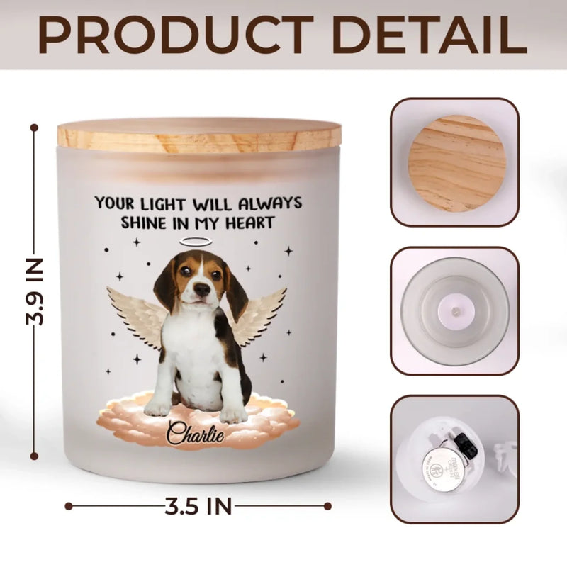 Custom Photo Forever In My Heart - Memorial Personalized Custom Printed Glass Jar With LED Candle - Sympathy Gift For Pet Owners, Pet Lovers