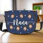 Custom Photo Carrying Love, One Grandkid At A Time - Family Personalized Custom Leather Saddle Bag - Mother's Day, Gift For Grandma, Mom