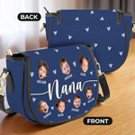 Custom Photo Carrying Love, One Grandkid At A Time - Family Personalized Custom Leather Saddle Bag - Mother's Day, Gift For Grandma, Mom