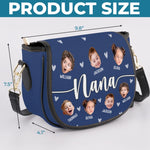 Custom Photo Carrying Love, One Grandkid At A Time - Family Personalized Custom Leather Saddle Bag - Mother's Day, Gift For Grandma, Mom