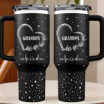 The Heart Of Our Family - Family Personalized Custom Engraved 40oz Tumbler With Handle - Father's Day, Gift For Grandpa