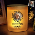 Custom Photo Shining Bright In My Heart, Always - Memorial Personalized Custom Printed Glass Jar With LED Candle - Sympathy Gift For Family